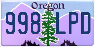 OR license plate 998LPD