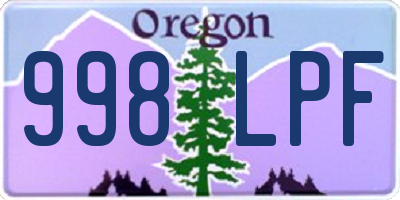 OR license plate 998LPF