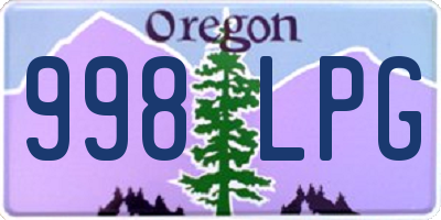 OR license plate 998LPG