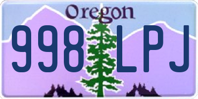 OR license plate 998LPJ