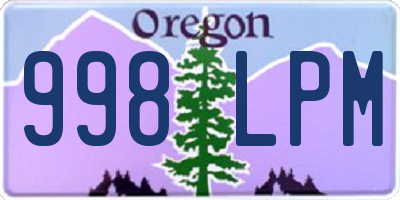 OR license plate 998LPM