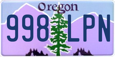 OR license plate 998LPN