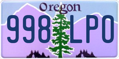 OR license plate 998LPO