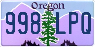 OR license plate 998LPQ