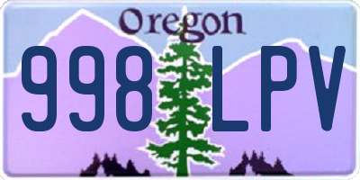 OR license plate 998LPV