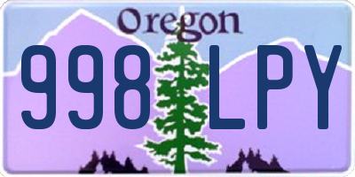 OR license plate 998LPY