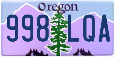 OR license plate 998LQA