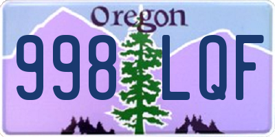 OR license plate 998LQF