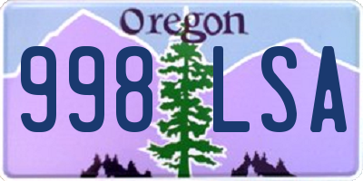 OR license plate 998LSA