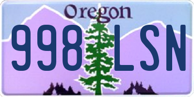 OR license plate 998LSN