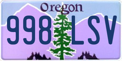 OR license plate 998LSV