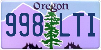 OR license plate 998LTI