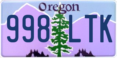 OR license plate 998LTK