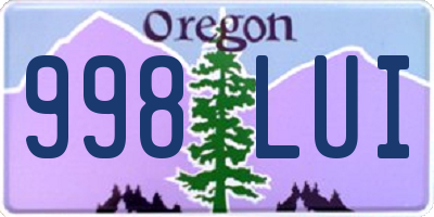 OR license plate 998LUI