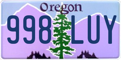 OR license plate 998LUY
