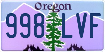 OR license plate 998LVF