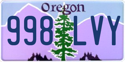 OR license plate 998LVY