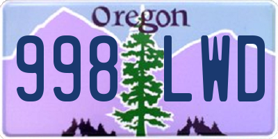 OR license plate 998LWD