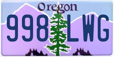 OR license plate 998LWG