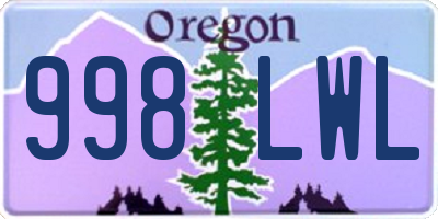 OR license plate 998LWL