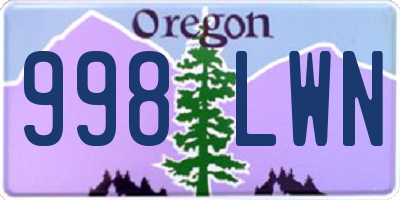 OR license plate 998LWN