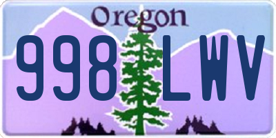 OR license plate 998LWV