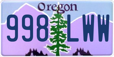 OR license plate 998LWW