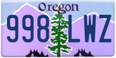 OR license plate 998LWZ