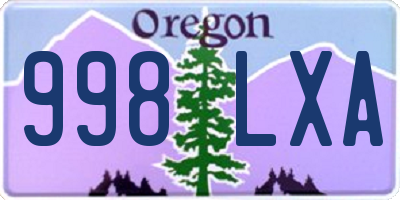 OR license plate 998LXA