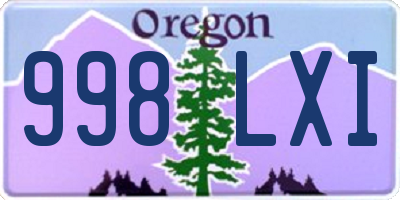 OR license plate 998LXI