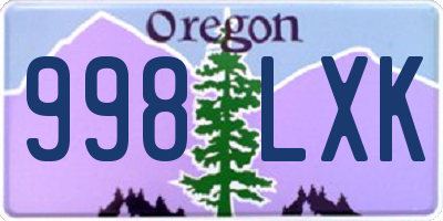 OR license plate 998LXK