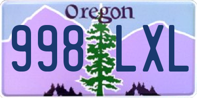 OR license plate 998LXL