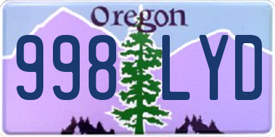 OR license plate 998LYD