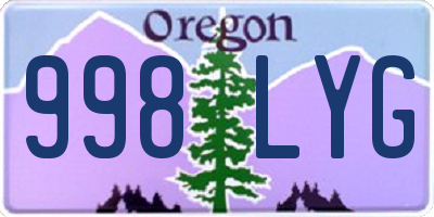 OR license plate 998LYG