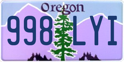 OR license plate 998LYI