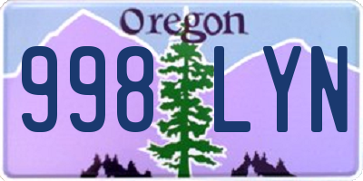 OR license plate 998LYN