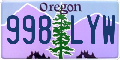 OR license plate 998LYW
