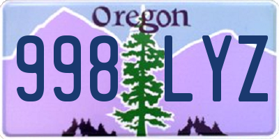 OR license plate 998LYZ