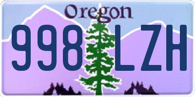 OR license plate 998LZH