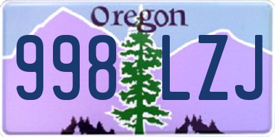 OR license plate 998LZJ