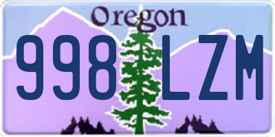 OR license plate 998LZM