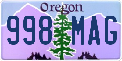 OR license plate 998MAG