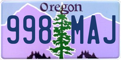OR license plate 998MAJ