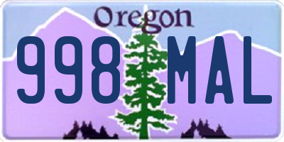 OR license plate 998MAL