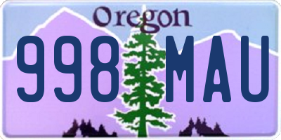 OR license plate 998MAU