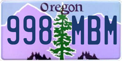 OR license plate 998MBM