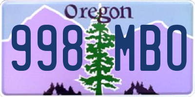 OR license plate 998MBO