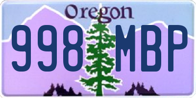 OR license plate 998MBP