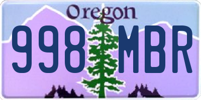 OR license plate 998MBR