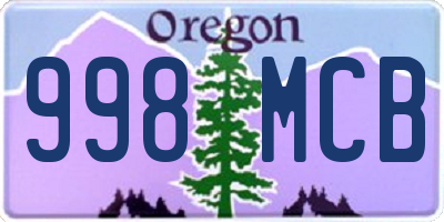 OR license plate 998MCB